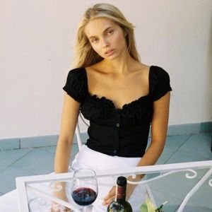 With Jean Black Remi Top — Large